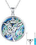 wholesale TOUPOP Urn Necklaces For Ashes Sterling Silver Celtic Knot Cremation Urn Pendant W/funnel Filler Abalone Shell Memorial Keepsakes Jewelry Gifts For Women -0-0