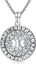 wholesale 925 Sterling Silver Celtic Knot Tree of Life Pendant Necklace  Norse Viking Jewelry for Men & Women-0-0