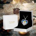 wholesale 925 Sterling Silver Blue Crystal Heart Pendant Necklace Gifts for Sisters and Daughters-0-3