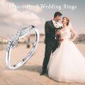wholesale TOUPOP Personalized Custom Twisted Infinity Sterling Silver Moissanite Engagement Ring Stacking Rings Wedding Anniversary Christmas For Women Girlfriend -0-1
