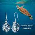 TOUPOP Sterling Silver Crystal Turtle Dangle Earrings Christmas Gifts For Women-0-3