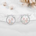 wholesale 925 Sterling Silver Two Tone Rose Gold Poodle Hoop Earrings For Women-0-2