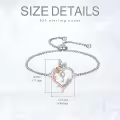 TOUPOP Sterling Silver Rose Heart Butterfly Initial P Letter Link Bracelet Jewelry Gifts-0-5
