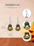 wholesale 925 Sterling Silver Halloween Pumpkin Bat Skull Drop Dangle Earrings for Women-0-4
