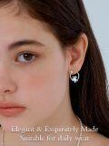 TOUPOP Sterling Silver Moonstone Sea Turtle Huggie Hoop Earrings-0-1