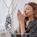 wholesale 925 Sterling Silver Pet Urn Keepsake Pendant with Paw Prints and Angel Design - Memorial Ashes Holder  for Women-0-2