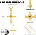 wholesale Gold 925 Sterling Silver Black Cubic Zirconia Cross Pendant Necklace for Women Mom Faith Gift-0-3