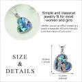 wholesale 925 Sterling Silver Abalone Shell Heart Pendant Necklace with Mother and Daughter Design - Gifts for Mom-0-4
