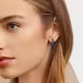 wholesale 925 Sterling Silver Black Shell Inlay Square Hoop Earrings Wholesale Punk Gothic Jewelry for Women and Men-0-2