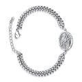 wholesale 925 Sterling Silver Saint Andrew Medal Bracelet With Lobster Clasp And Extension Chain-0-0