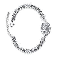 wholesale 925 Sterling Silver Saint Andrew Medal Bracelet With Lobster Clasp And Extension Chain-Saint Andrew