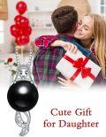 wholesale 925 Sterling Silver Black Freshwater Pearl Pendant Necklace with Cartoon Girl Design for Women-0-5