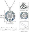 wholesale 925 Sterling Silver Celtic Knot Compass Pendant Necklace with Blue Crystal Accents for Women-0-1