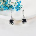 wholesale 925 Sterling Silver Black Enamel Drop Earrings Wholesale With Filigree Design-0-2