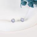 wholesale 925 Silver Moonstone Stud Earrings 7mm, Hypoallergenic Gift for Women-0-2