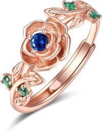 wholesale Sterling Silver Rose Gold Adjustable Rose Ring for Women-Rose Gold-09-Sept