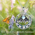 wholesale 925 Sterling Silver Gothic Moth & Moon Pendant Necklace for Women-0-11