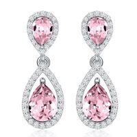 wholesale 925 Sterling Silver Moissanite Birthstone Dangle Earrings for Women-10-October