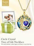 wholesale White Gold Yellow Gold Plated Sterling Silver Austrian Crystal Celtic Tree of Life Necklace-0-141