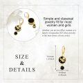wholesale 925 Sterling Silver Gold Plated Black Onyx Rose & Dragonfly Dangle Earrings-0-3