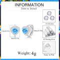 wholesale 925 Sterling Silver Cubic Zirconia 12 Birthstone Heart Huggie Hoop Earrings Valentine Wedding Gifts-0-5