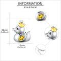 wholesale 925 Sterling Silver Crowned Duck with Citrine Pendant Necklace - Adorable Gifts for Her-0-2