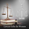 wholesale 925 Sterling Silver Scale Gavel Necklace - Lawyer Jewelry Gift for Men & Women-0-4