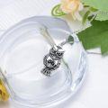 wholesale 925 Sterling Silver Owl Pendant Lotus Flower Charm Necklace for Men Women-0-2