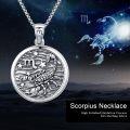 wholesale 925 Sterling Silver Scorpio Zodiac Sign Constellation Pendant Necklaces for Men Women Astrology Gifts-0-5