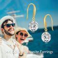 wholesale 14K Gold Round Cut Moissanite Drop Earrings - 7 mm 1 ct Diamond Alternative Jewelry for Women Gifts-0-5