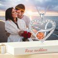 wholesale TOUPOP Rose Infinity Heart Necklaces For Women Sterling Silver Forever Love Heart Pendant Necklaces For Girls Her Jewelry Birthday Anniversary Christmas Gifts -0-1