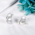 wholesale 925 Sterling Silver Gold-Plated 10mm Pearl Chunky Hoop Earrings-0-4