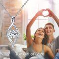 wholesale 925 Sterling Silver Infinity Moissanite Pendant Necklace for Women - Round Cut 1ct Cubic Zirconia Alternative s-0-5