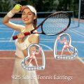 wholesale 925 Sterling Silver Sports Basketball Player Heart Stud Earrings s for Women-0-28