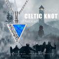 wholesale Sterling Silver Celtic Tiger Eye Necklace for Men Triangle Viking Pendant-0-1