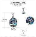 wholesale 925 Sterling Silver Abalone Shell and Opal Tree of Life Cremation Keepsake Pendant Necklace with Funnel & Chain 24-0-3