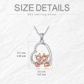 wholesale 925 Sterling Silver Double Fox Heart-Shaped Pendant Necklace for Women and Girls - Valentine's Gift-0-2