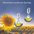 wholesale 925 Sterling Silver Blue Enamel Yellow Flower Drop Earrings for Women Girls-0-2