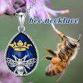 wholesale 925 Sterling Silver Blue Lapis Lazuli Bee Crown Pendant Necklace for Women Girls' Gifts Mothers Day Birthdays Christmas-0-3