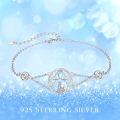 wholesale 925 Sterling Silver Moonstone Wolf Adjustable Howling Bracelet for Women-0-6