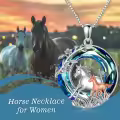 TOUPOP Sterling Silver & Stone Horse Necklace Gift for Women-0-2