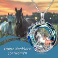 TOUPOP Sterling Silver & Stone Horse Necklace Gift for Women-0-2