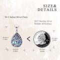 wholesale 925 Sterling Silver Abalone Shell Tree of Life Teardrop Pendant Necklace-0-2