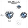 wholesale 925 Sterling Silver Blue Crystal Heart Photo Locket Pendant Necklace Gift for Her-0-4