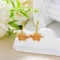 wholesale Gold Plated 925 Sterling Silver Hypoallergenic Orange Crystal Stegosaurus Dangle Earrings for Women-0-3