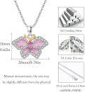 wholesale 925 Sterling Silver Pink Opal Butterfly Pendant Necklace - Elegant Charm s for Her-0-5