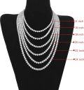 wholesale Sterling Silver Cubic Zirconia Simulated Diamond Tennis Necklace 14 26 -0-9