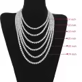 wholesale 925 Sterling Silver Green Cubic Zirconia Tennis Necklace 14-26 Chain Length  for Women and Men-0-9