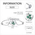 wholesale 925 Sterling Silver Heart-Shaped Shamrock Charm Bracelet with Green Stones and CZs-0-4