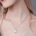 wholesale 925 Sterling Silver Heart Photo Frame I Love You To The Moon And Back Locket Necklace with Pendant for Women Girls s 43cm Chain Length (Silver)-0-2